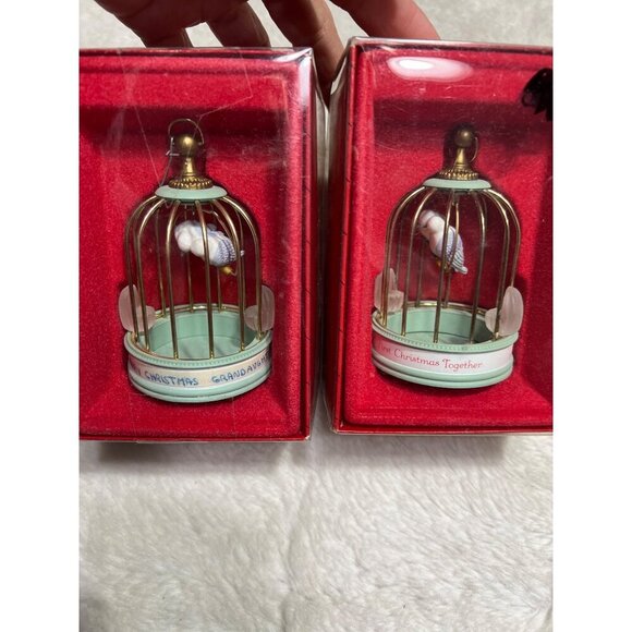 Hallmark 1986 First Christmas Together doves and granddaughter ornament lot - Picture 1 of 9